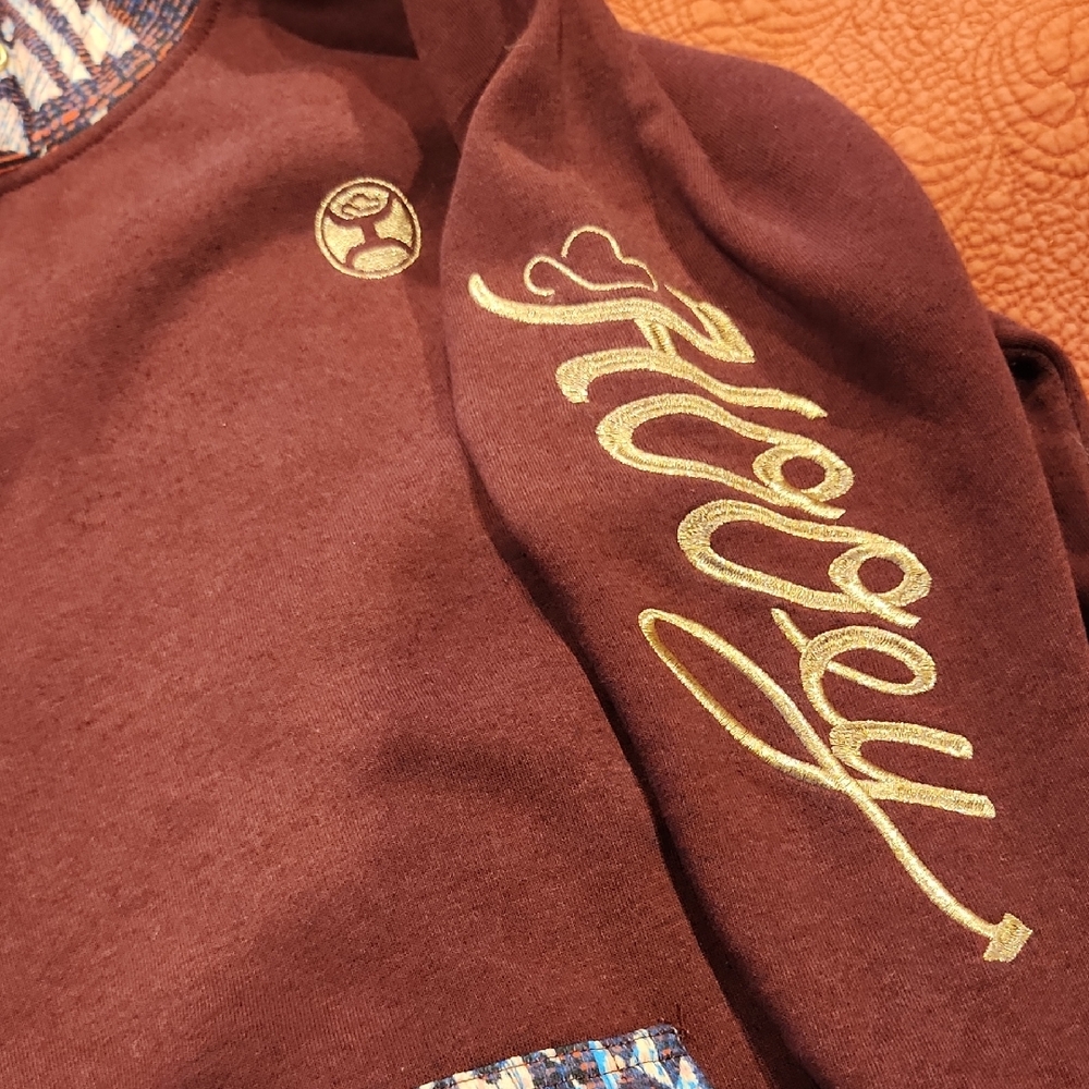 Hooey Maroon Aztec Hoodie